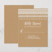 RSVP Rustieke  Kant Kraft Script Typografie Kaartje (Voorkant / Achterkant)