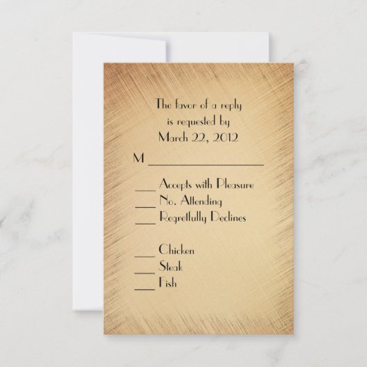 RSVP rustique avec choix de menu (Devant)