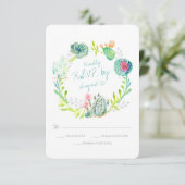 Rsvp Rustique Désert Cactus Fleur Bois Aquarelle (Debout devant)