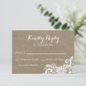 RSVP rustique en Burlap et dentelle (Debout devant)