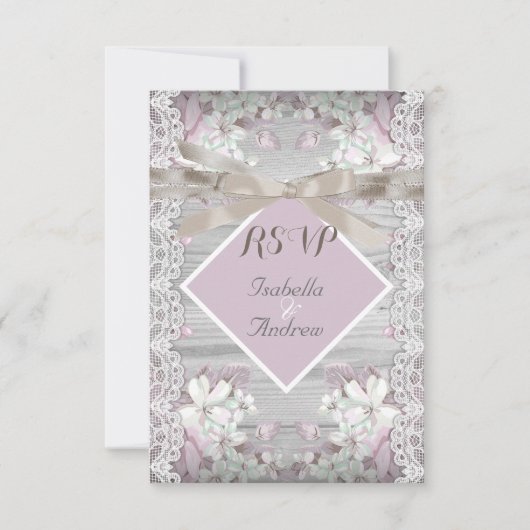 RSVP Rustique Fleurs de Bois Mariage Blanc Dentell (Devant)