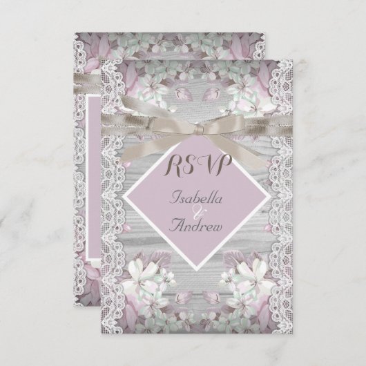 RSVP Rustique Fleurs de Bois Mariage Blanc Dentell (Devant / Derrière)