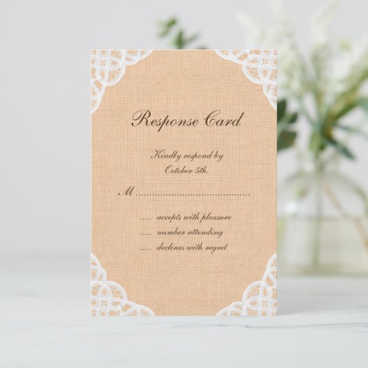 RSVP Rustique Lace & Burlap (Debout devant)