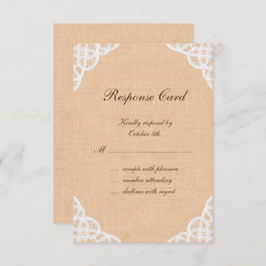RSVP Rustique Lace & Burlap (Devant / Derrière)