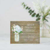 RSVP rustique pays Mason Jar Blue Hydrangeas (Debout devant)