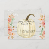 RSVP Rustische Waterverf Floral White Pumpkin Wood Kaart (Voorkant / Achterkant)