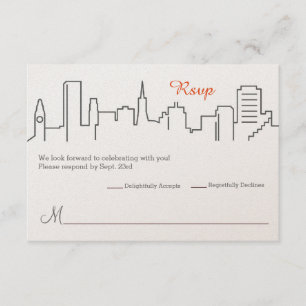 RSVP San Francisco Silhouette Bruiloft Kaart