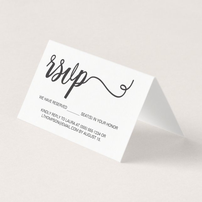 RSVP sans envoi Siège réservé Simple plié (Front)