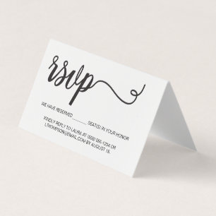 RSVP sans envoi Siège réservé Simple plié