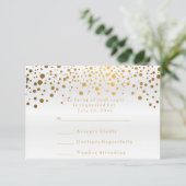 RSVP Satin Blanc & Confettis Mariage Point Doré Or (Debout devant)