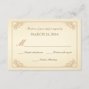 RSVP  Scrolls Moderne Wedding Reply Card