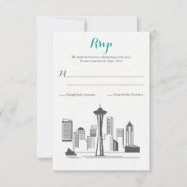 RSVP Seattle Skyline Huwelijk