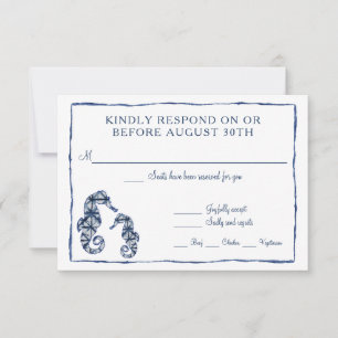 RSVP Shibori Kumo Aquarel Strand Zeepaardje Oceaan Kaartje