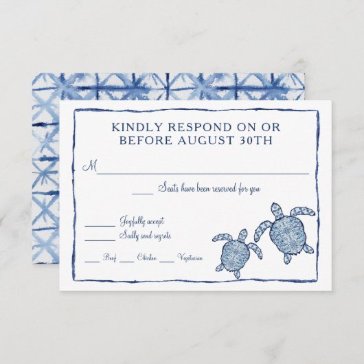 RSVP Shibori Kumo Aquarel Strand Zeeschildpadden K (Voorkant / Achterkant)