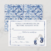 RSVP Shibori Kumo Aquarelle Hippocampe de Mer Plag (Devant / Derrière)