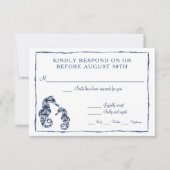 RSVP Shibori Kumo Aquarelle Hippocampe Plage Océan (Devant)