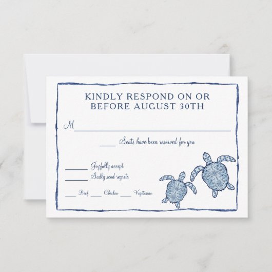 RSVP Shibori Kumo Aquarelle Tortues de mer Plage (Devant)