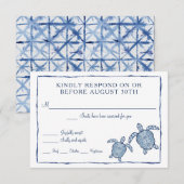 RSVP Shibori Kumo Aquarelle Tortues de mer Plage (Devant / Derrière)