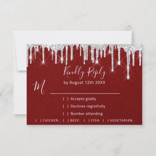 RSVP Silver Grey Drivers Mariage Event Red (Devant)