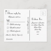 RSVP Simple Elegant Navy Blue Wedding RSVP Antwoor Uitnodiging Briefkaart (Achterkant)