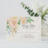 RSVP simple feuille d'eucalyptus Rose floral marbr (Debout devant)