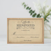 RSVP Sined Parchment Wedding Reply (Staand voorkant)