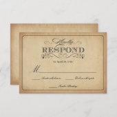 RSVP Sined Parchment Wedding Reply (Voorkant / Achterkant)