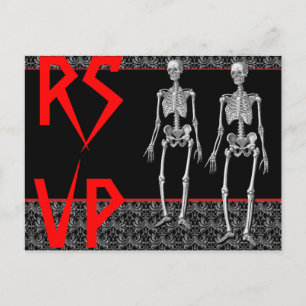 RSVP-skeletten - Halloween Party, Haunted House Uitnodiging Briefkaart