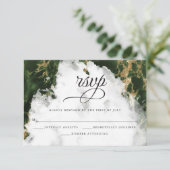 RSVP | Smaragdgroene Aquarel BarefootBride™ Kaartje (Staand voorkant)
