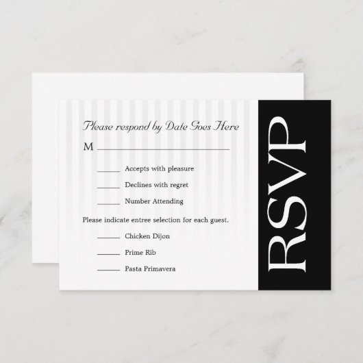 RSVP standard personnalisable (Devant / Derrière)
