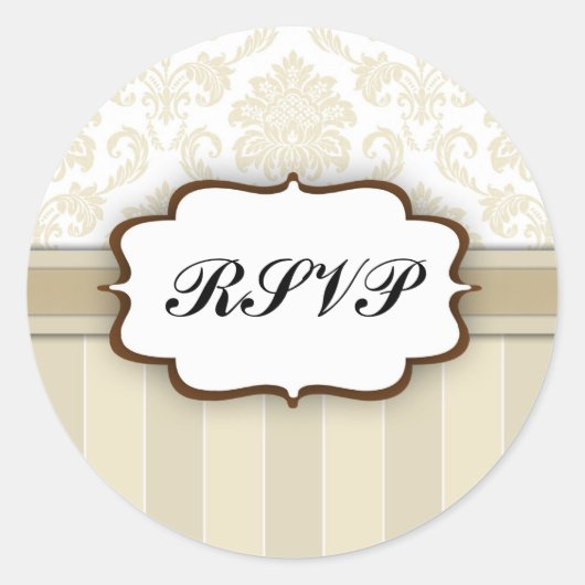 RSVP - Sticker en damas beige (Devant)