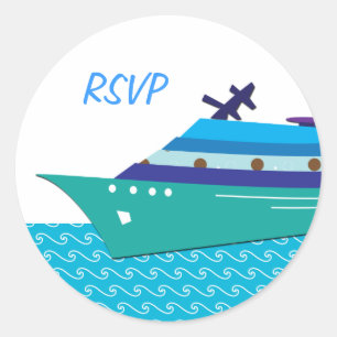 RSVP-Stickers van cruiseschepen Ronde Sticker