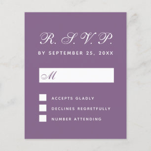 RSVP Stof Paarse Budget Trouwreactiekaart
