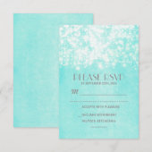 RSVP - string lights - blauw Kaartje (Voorkant / Achterkant)