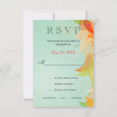 RSVP - Stylish Floral Abstrait Wedding Invitations (Dos)