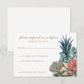 RSVP Succulent de l'aquarelle blanche (Devant / Derrière)