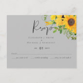 RSVP Sunflower gris jaune avec options de menu (Devant)