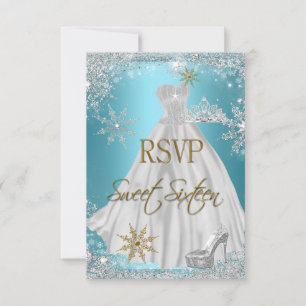 RSVP Sweet 16 Douze Ans Turquoise Blanc Or Élité