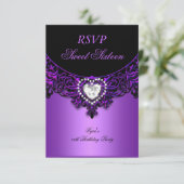 RSVP Sweet sixteen 16 fête d'anniversaire violet n (Debout devant)