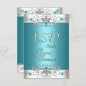 RSVP Sweet sixteen 16 Partie Turquoise Diamant Ble (Devant / Derrière)