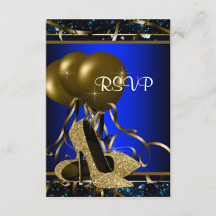 RSVP Talon haut bleu et or pour femme