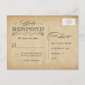RSVP Tandem Bicycle Reply Briefkaarten (Achterkant)