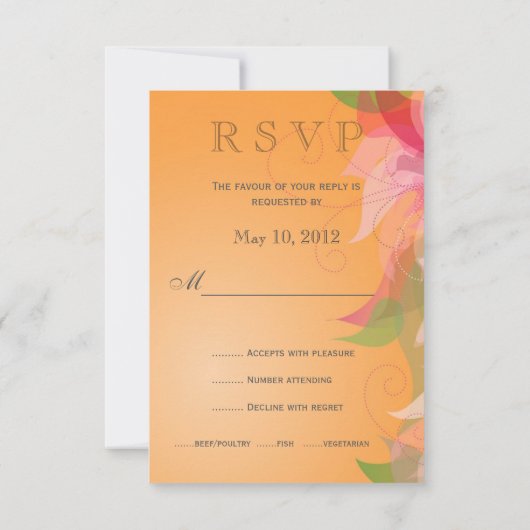 RSVP - Tankerine Floral Garden Reply Cards (Achterkant)