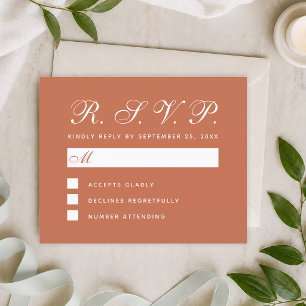 RSVP Terracotta Bruine Budget Huwelijksreactiekaar