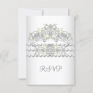 RSVP Tiara Silver White Pearl Diamond