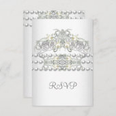 RSVP Tiara Silver White Pearl Diamond (Devant / Derrière)