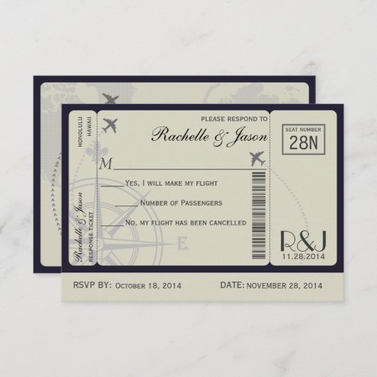 RSVP Ticket Airlines (Devant / Derrière)