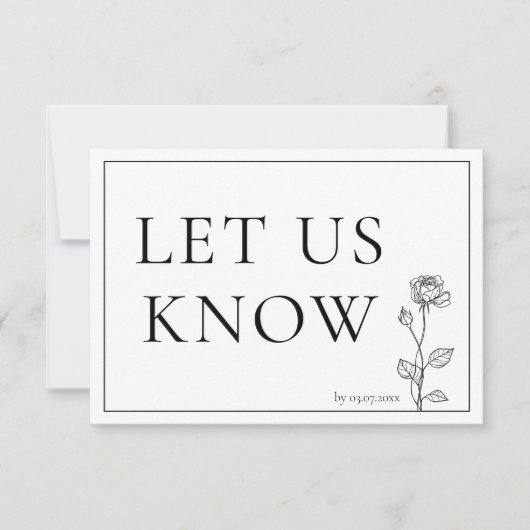 RSVP Timeless Bloom met menu (Voorkant)