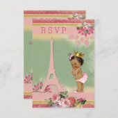 RSVP Tour Eiffel Baby shower ethnique Princesse (Devant / Derrière)