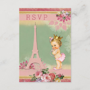 RSVP Tour Eiffel Baby shower Princesse